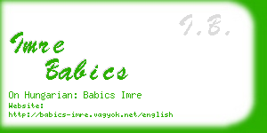 imre babics business card